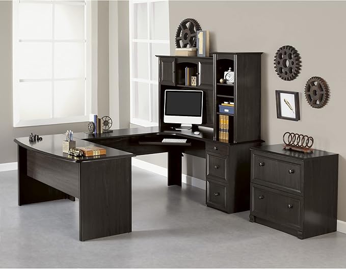 Realspace® Broadstreet 29-1/2"W x 19" D Lateral 2-Drawer File Cabinet, Walnut