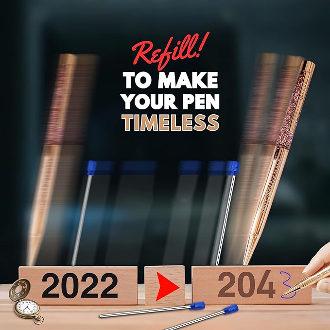 MESMOS Ballpoint Pen Refills 2.75inch (7cm) Pen Refills 1.0mm Medium Tip,Pen Replacement Cartridges Twist Pens and Crystal Ball Point Pens, fits The Mesmos Glorious Pen Set. (Blue Ink)