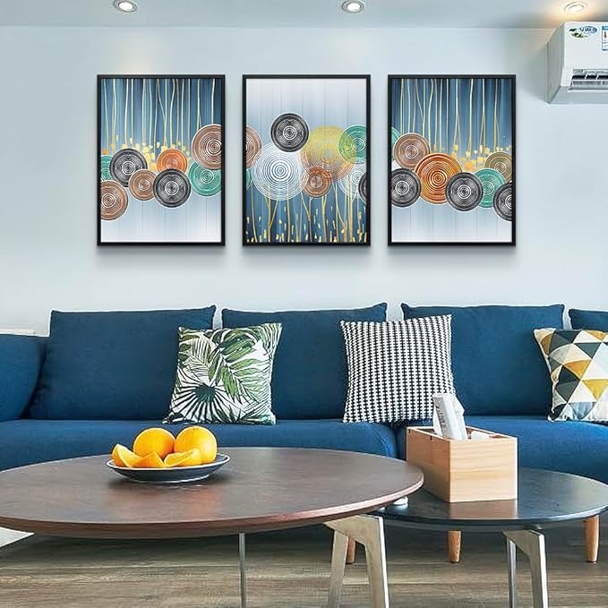 Black Framed Wall Art For Living Room Boho Wall Decor For Bedroom Fashion Wall Decorations For Office Wall Paintings Large Size Abstract Wall Pictures Artwork Home Decor of 3 Piece Framed Art Prints