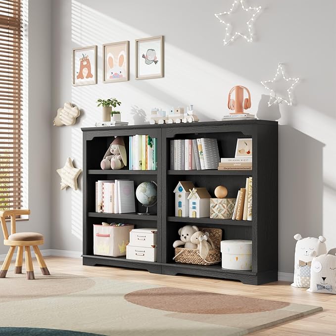 HIFYOBRO 3 Tier Bookshelf and Bookcase, 31.5" Wide Wooden Book Shelf, Freestanding Open Display Storage Bookshelves for Study Room, Home Office, Living Room