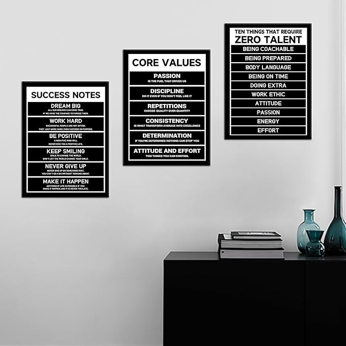 Inspirational Canvas Wall Art Poster Print Office Decor Motivational Entrepreneur Black Quotes Picture Painting Artwork for Modern Home Bedroom Bathroom Gym Stretched and Framed [36''W x 16''H]
