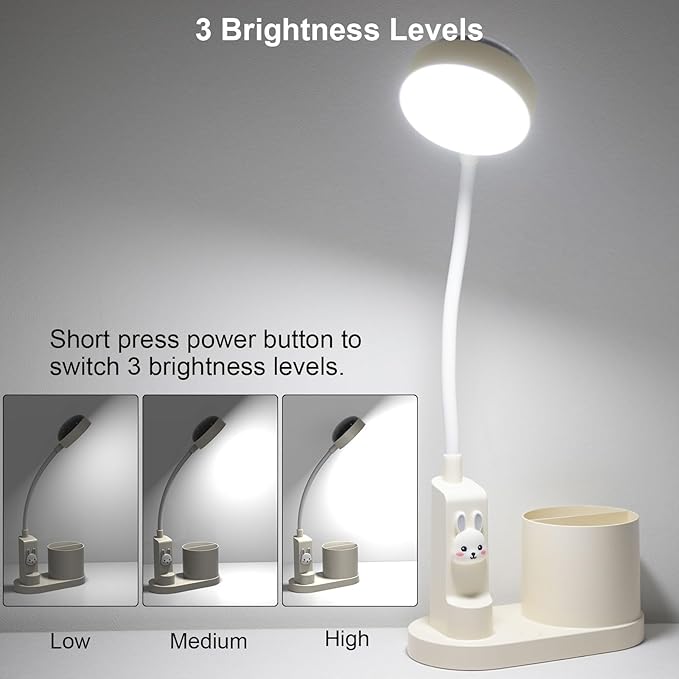 Cute Desk Lamp with Star Projector, Pink Desk Light 3 Brightness Levels Dimmable, Battery Operated, Foldable Portable Rechargeable LED Reading Lamp for Home Dorm Office Essentials Decor