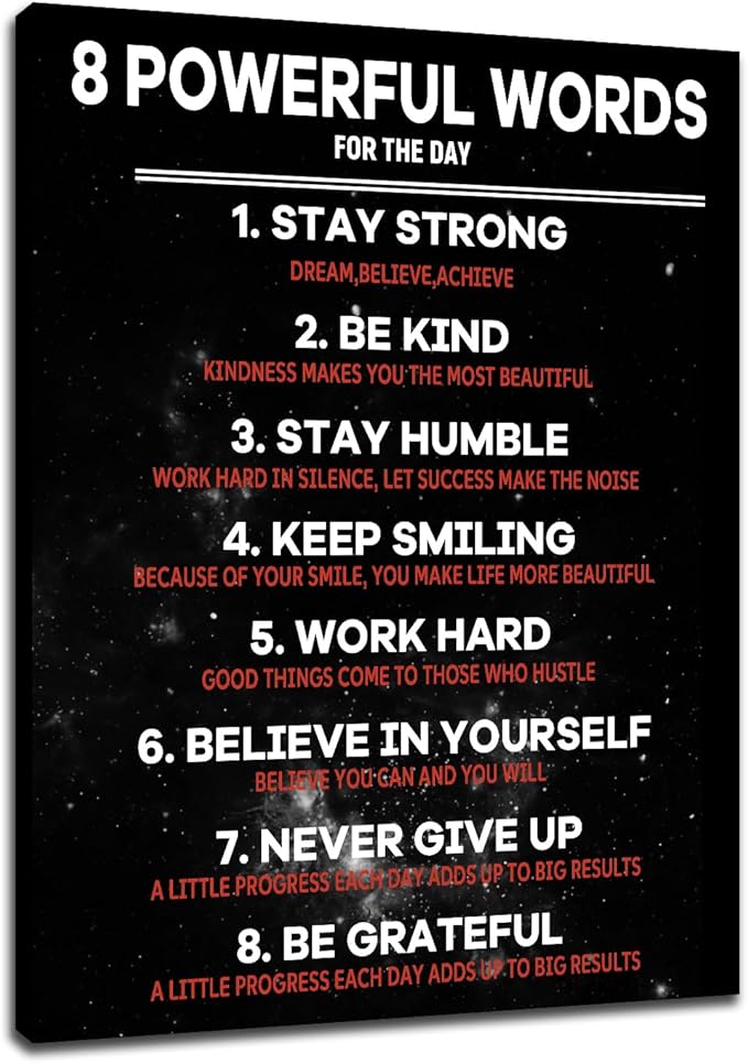 Inspirational Canvas Poster Print Wall Art Motivational Entrepreneur Quotes Positive Theme Picture Painting Wall Decor Artwork for Home Living Room Office Gym Stretched and Framed [30''Wx 40''H]