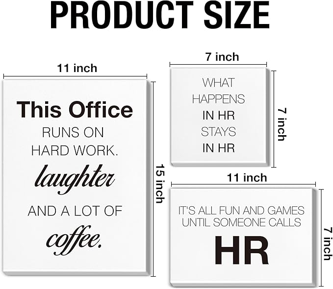 HR Office Decor Human Resources Office Artwork Wall Decor Modern Human Resource Posters Set of 6 Framed Canvas, Funny HR Gifts