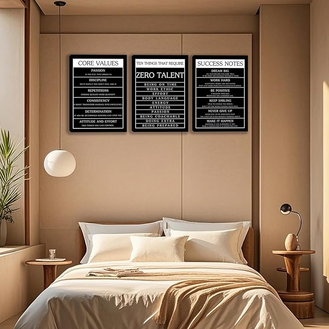 3 Panel Print Canvas Wall Art Motivational Office Wall Decor Painting Inspirational Posters Modern Inspiring Artwork for Home Living Room Bedroom Wall Decor Office Wall Art Ready to Hang - 36"Wx 16"H
