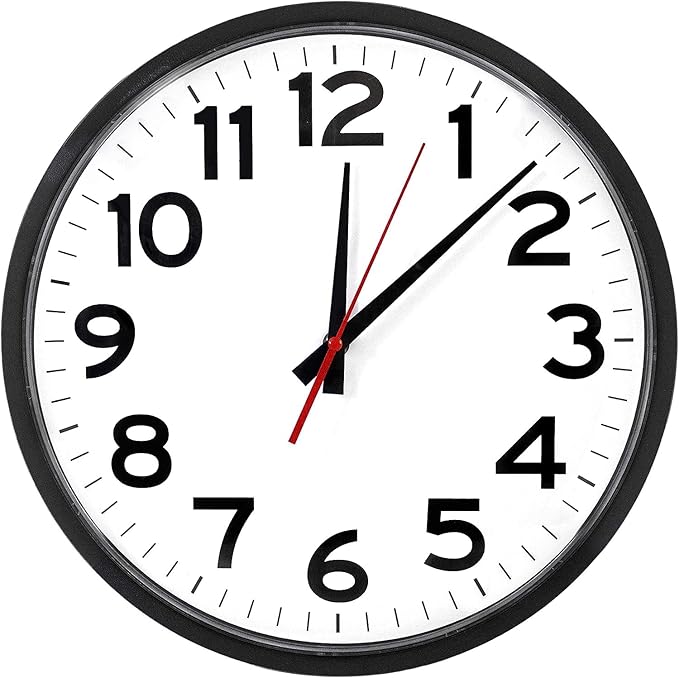 Ultimate Wall Clock | 14 Inch | Modern | Quartz | Analog | Home | Office | School | Gym | Indoor | Outdoor | Near Silent | Unbranded | Classic | Black | Battery Operated | Modern Décor | Ticking