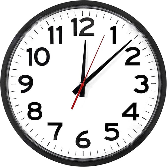 Ultimate Wall Clock | 14 Inch | Modern | Quartz | Analog | Home | Office | School | Gym | Indoor | Outdoor | Near Silent | Unbranded | Classic | Black | Battery Operated | Modern Décor | Ticking