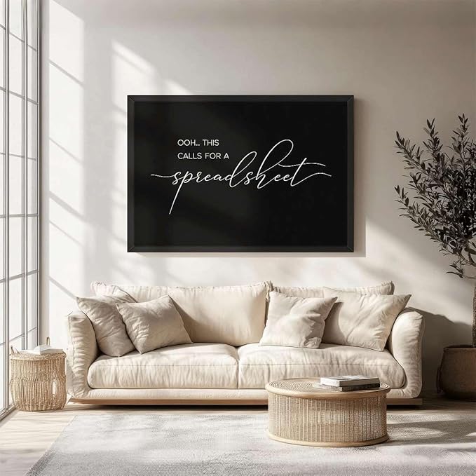 Framed Funny Office Quote Poster Canvas Print Art Modern Minimalist Wall Art Painting Pictures Wall Decor for Home Decor Office Apartment (Black Framed,24L x36W)