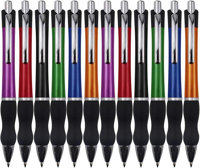 MiSiBao Retractable Ballpoint Pens Black Ink 1mm Medium Point Work Pen Smooth Writing for Men Women Office Business(12 count+4refills)