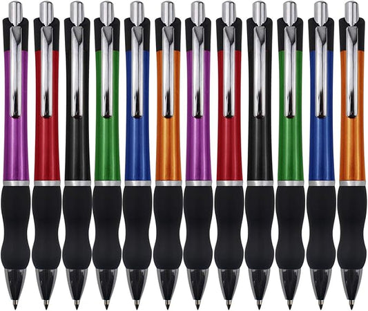 MiSiBao Retractable Ballpoint Pens Black Ink 1mm Medium Point Work Pen Smooth Writing for Men Women Office Business(12 count+4refills)
