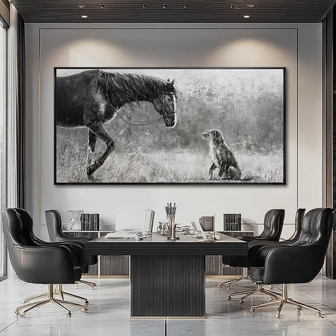 Animal Canvas Wall Art Vintage Print Pictures Farmhouse Wall Decor 29"x58" Bedroom Artwork for Over Bed Office Decorations