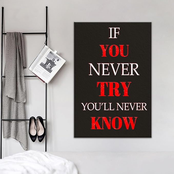 Motivational Canvas Wall Art Positive Entrepreneur Quote Picture Poster Inspirational Picture Print Artwork for Home Office Living Room Gym Wall Decor Stretched the Framed [24''Wx36''H]