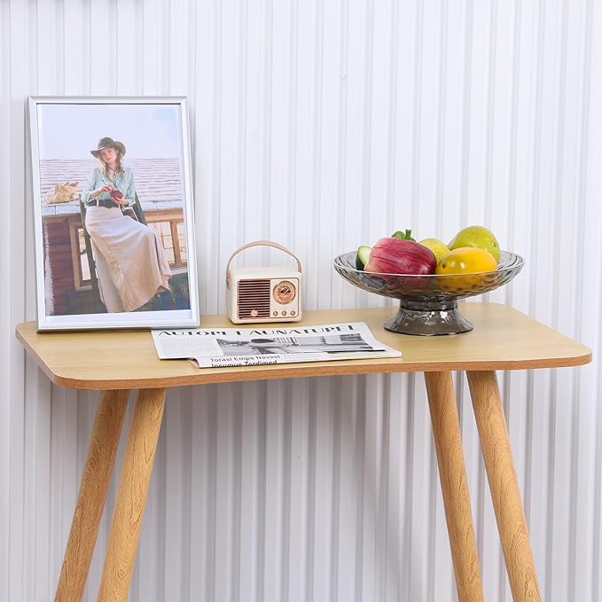 Computer Desk Computer Writing Desk Style Desk Ergonomic Arc Design for Home Office Study PC Work Writing Table (Wooden)