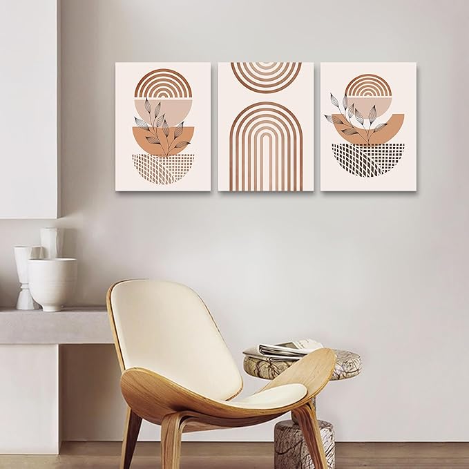 DZRWUBHS Boho Wall Decor - Canvas Art for Living Room & Bedroom; Modern Abstract Wall Paintings, Set of 3, 20x28 Inches