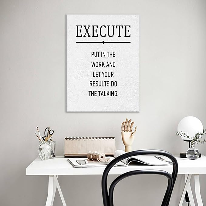 Motivational Canvas Poster Wall Art Inspirational Entrepreneur Quotes Print Picture Painting Wall Decor Artwork for Modern Home Bedroom Dorm Room Gym Workplace Stretched and Framed [18''Wx24''H]