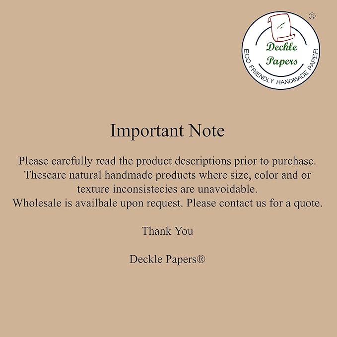 Handmade Deckle Edge Cotton Paper 4x9” – 150 GSM | Rustic Wedding Invitation Cardstock for Calligraphy, Craft DIY & Event Stationery (100 Sheets)