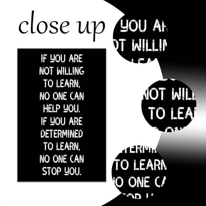 Learn Inspirational Canvas Wall Art Motivational Entrepreneur Quotes Poster Print Positive Painting Picture Artwork for Home Living Room Office Classroom Wall Decor Ready to Hang [24''Wx36''H]
