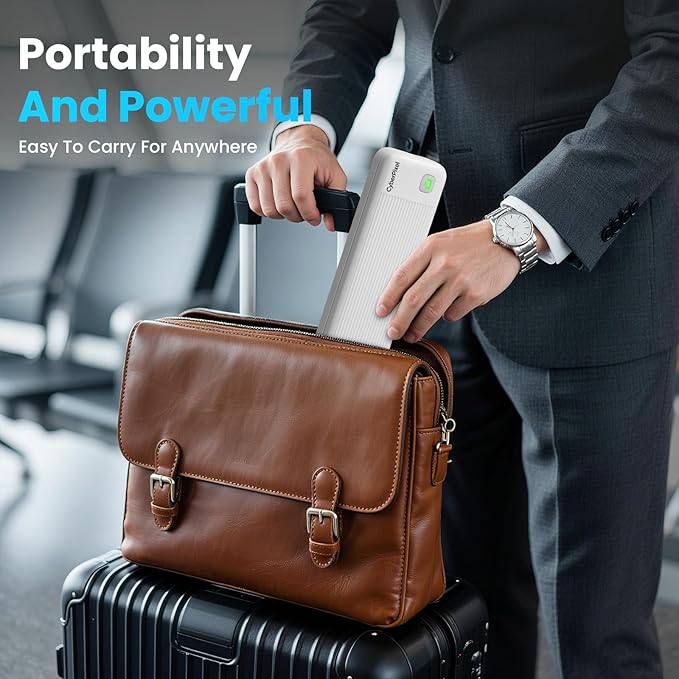 Portable Printer for Travel, Inkless Wireless Thermal Printer Compatible with iOS, Android, Laptop, Bluetooth Printers Supports 8.5"x11" US Letter for Office,Car,Home (White)
