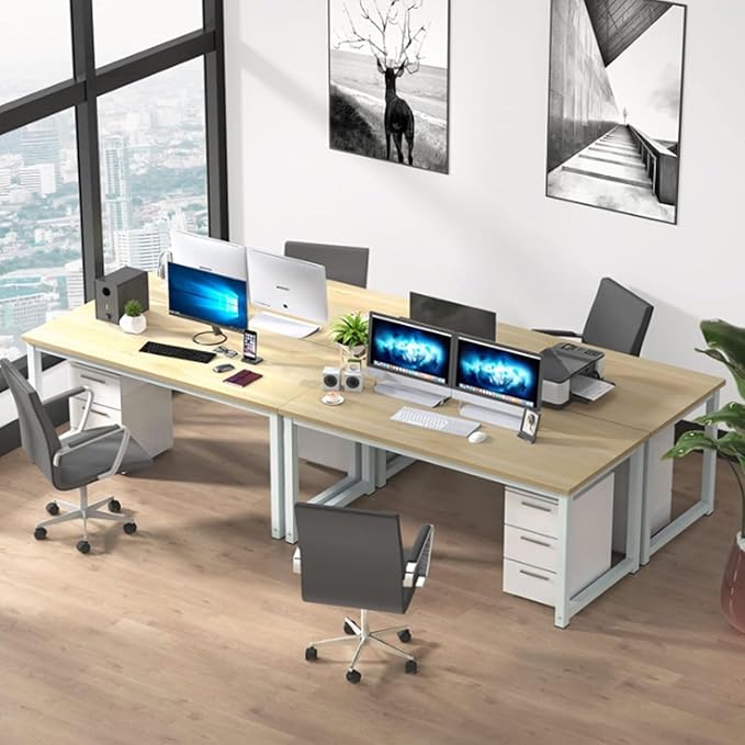 Modern Simple Computer Desk Gaming Writing Work from Home Study Desk Large Legroom,Sturdy Metal Frame,Home Office Desk for Bedroom,for Writing,Executive,Study,Work(B2,47.2"L x 19.7"W(120x50cm))