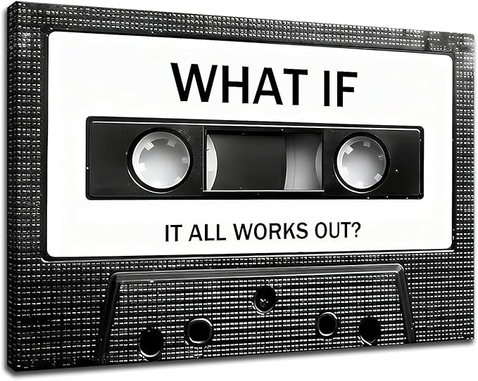 Motivational Wall Art Retro Tape Canvas Poster Print Inspirational Quotes Picture Painting Wall Decor Artwork for Modern Home Living Room Office Workplace Gym Stretched and Framed [30" Wx40 H]