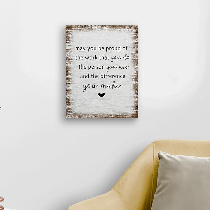 WODMIS Inspirational Painting, Wrapped Canvas Wall Art for Office Decor, Employee Appreciation Gift, 11x14 inches