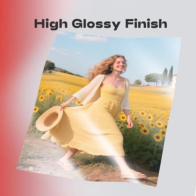 Glossy Inkjet Paper 8.5x11 Inches, 110 Sheets, 160gsm Photo Paper for Inkjet Printer with Dye Ink for Flyers Brochure Custom Chip Bag Party Favors