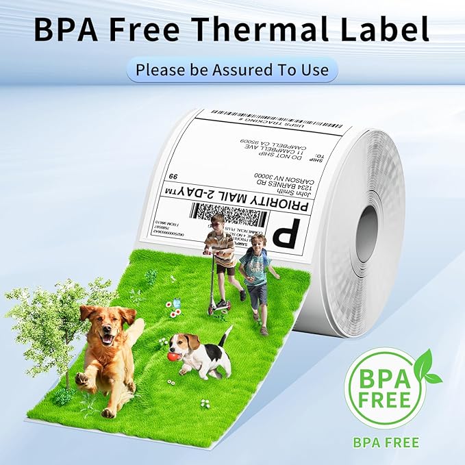 Phomemo Ethernet Thermal Label Printer 4x6, Bluetooth Shipping Label Printer for Small Business, Home, Office, 300DPI Wireless Thermal Printers Support Ethernet/Bluetooth/USB, with 500 Labels