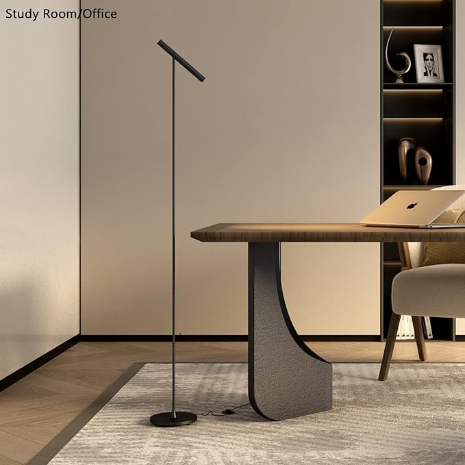 Floor Lamps for Living Room, 66" Modern Floor Lamp LED Standing lamp with Foot Switch 6W Warm Light Tall Lamp for Bedroom, Office, Study Room, Home, Lamp Head Adjustable