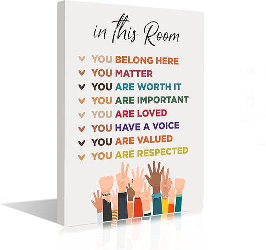 Inspirational Wall Art Framed Canvas 12 x 16 in (IN THIS ROOM) - Motivational Entrepreneur Positive Quotes Wall Arts Decor for Home Office Bathroom Bedroom Kitchen Classroom Gym