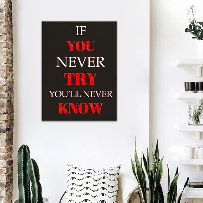 PSYYSP Inspirational Canvas Poster Motivational Wall Art Bedroom Decor Entrepreneur Quote Picture Poster Artwork for Modern Home Bedroom Office Wall Decor Ready to Hang [18''Wx24''H]