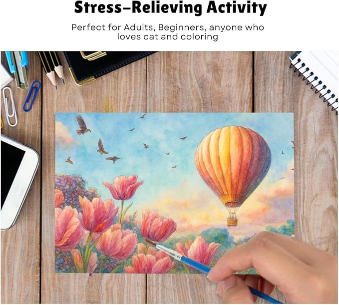 Artwink Watercolor Coloring Cards – Landscape Theme, 15 Sheets (5x7 Inches, 300gsm), Works with Watercolor, Colored Pencils, or Markers, Great for Coloring Book Lovers & Watercolor Painting Practice