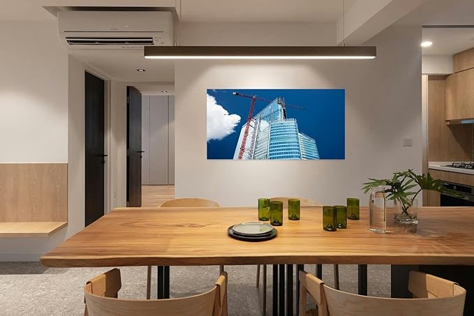 Canvas Wall Art for Living Room Bedroom Modern Office Building Construction Paris France Big Large Wall Art Decor Framed Painting Wall Pictures Prints Artwork Office