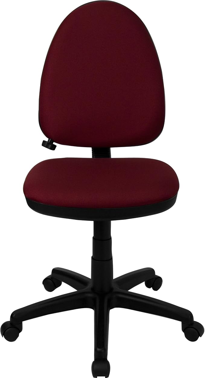 Flash Furniture Mid-Back Burgundy Fabric Multifunction Swivel Ergonomic Task Office Chair with Adjustable Lumbar Support
