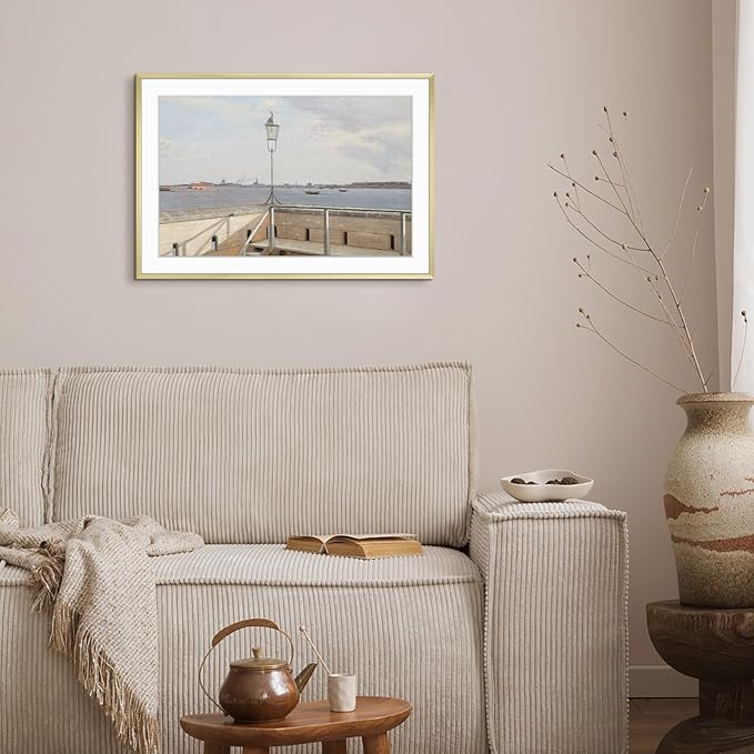 Golden State Art, Gallery Wall Frame Set of 6 - Gold 13x19 Aluminum Photo Frames with Mat for 11x17 Pictures - 13 x 19 inch Metal Frame with Real Glass Cover - Elegant Home or Office Decor