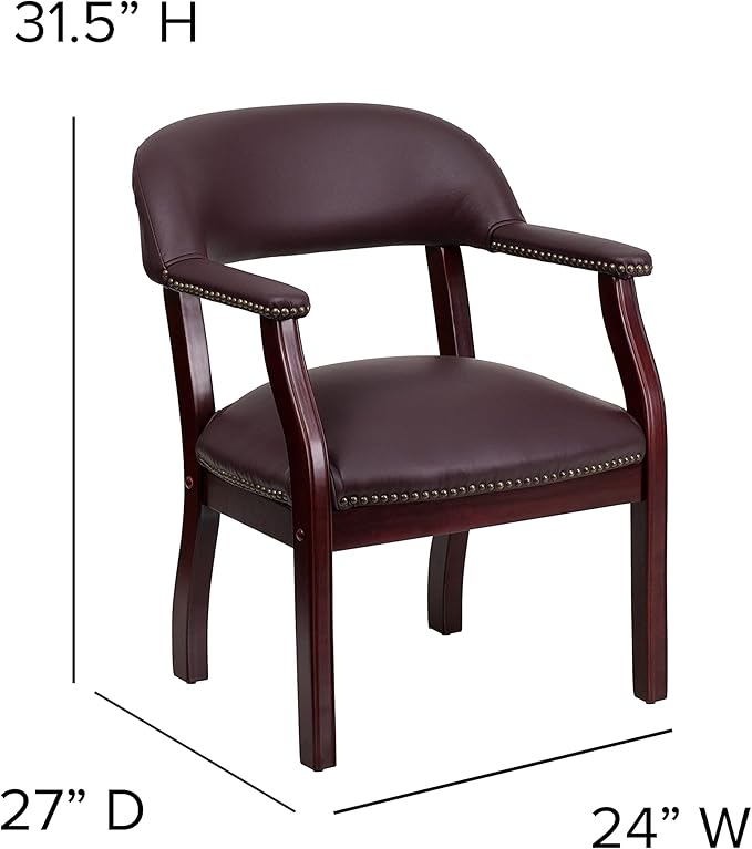 Flash Furniture Diamond Burgundy LeatherSoft Conference Chair with Accent Nail Trim