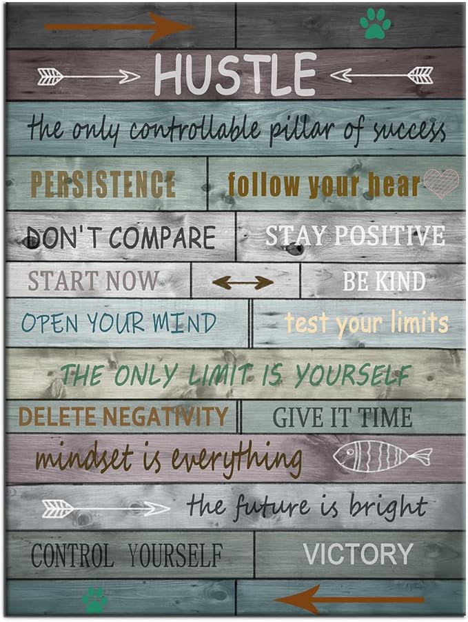 Motivational Canvas Wall Art Large Size Picture Print Inspirational Entrepreneur Quotes Poster Painting Wall Decor Artwork for Living Room Office Workplace Classroom Ready to Hang [30''Wx 40''H]