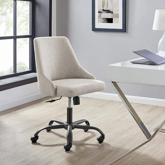 Modway EEI-4371-BLK-BEI Designate Swivel Upholstered Office Chair, Black Beige