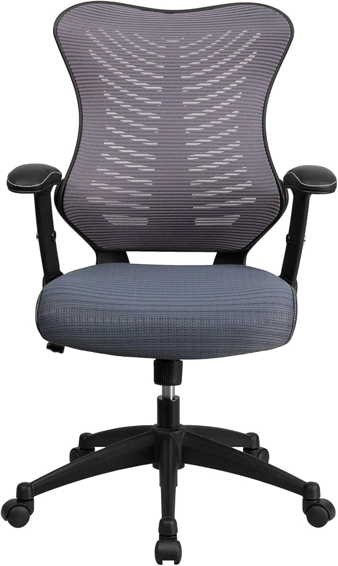 Flash Furniture Kale High Back Designer Gray Mesh Executive Swivel Ergonomic Office Chair with Adjustable Arms