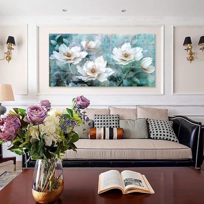 Canvas prints abstract roses wall art for living room grey green painting watercolor paintings flowers floribunda framed canvas prints decor home bedroom decor office