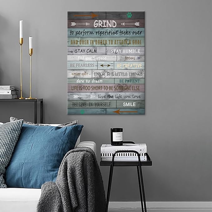 Inspirational Canvas Poster Print Wall Art Home Decor Motivational Entrepreneur Quotes Retro Picture Painting Artwork for Bedroom Office Gym Classroom Wall Decoration Ready to Hang [18" W x 24" H]