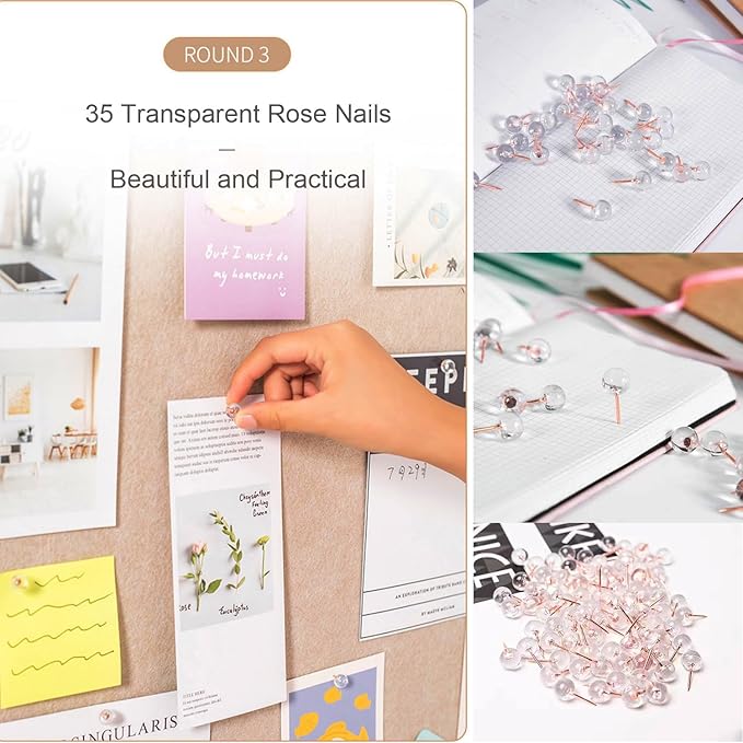 Foldable Bulletin Felt Board, 36x18 Inches Cork Board Alternative, Large Felt Board Decorative Pin Board for Wall, Foldable Photo Board Self-Adhesive Vision Board with 36 Pushpins Khaki