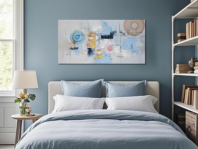 Arjun Abstract Wall Art Canvas for Living Room, Abstract Art Wall Decor Modern Large Framed, Wall Art for Mens Room Textured Painting, Bedroom Picture Dining Room Artwork Office Home 40"x20"