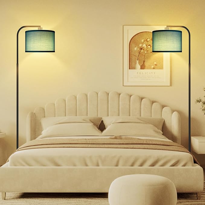 BoostArea Dimmable Floor Lamp for Living Room,Arc Remote Control Sofa Lamps,Stepless Dimmable & Colors Temperature,2700-6500k,Foot Switch,67 in All Modern Standing Lamp for Bedroom Office,Green