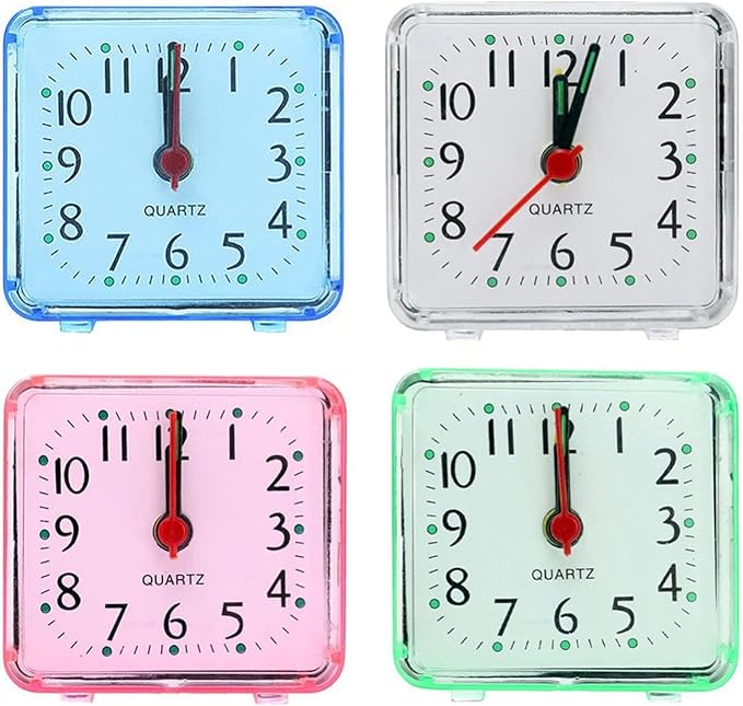 Alarm Clock Electronic Alarm Clock, Bedside Clocks Battery Powered, Silent Non Ticking Clock, Easy Set, Quartz Table Clock for Heavy Sleepers Kids Elder Bedroom Office c