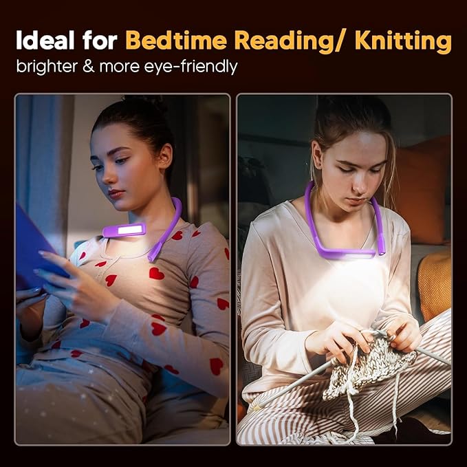 Mothers Day Gifts for Mom Wife: Rechargeable 2000mAh Neck Reading Light Mothers Day Gifts for Grandma Nana Mother Day Presents for Readers Knitters Sewing Supplies Knitting Crochet Accessories