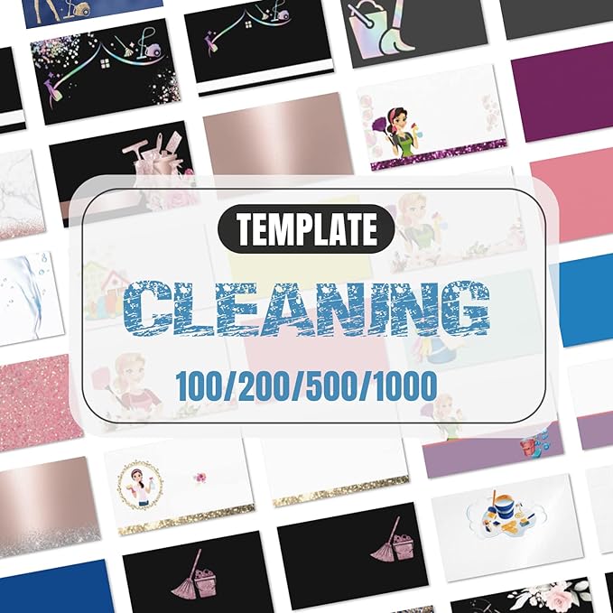 Business Cards Customize with Cleaning Service Templates, Custom Business Cards Personalized with Your Logo, 3.5"X 2" 300gsm Matte Paper for Small Business