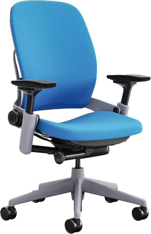 Steelcase Leap Office Chair - Ergonomic Work Chair with Wheels for Hard Flooring - Supports Unique Body Shape - with Natural Glide System & Liveback Technology - Blue Jay Fabric