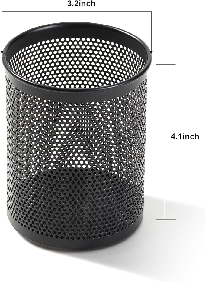 Comix Pen Holder Desk Organizer, Wire Mesh Pencil Cup with Foam Pad and Non-Slip Bottom Office Supplies Desk Accessories for Home Office School, 10 Packs