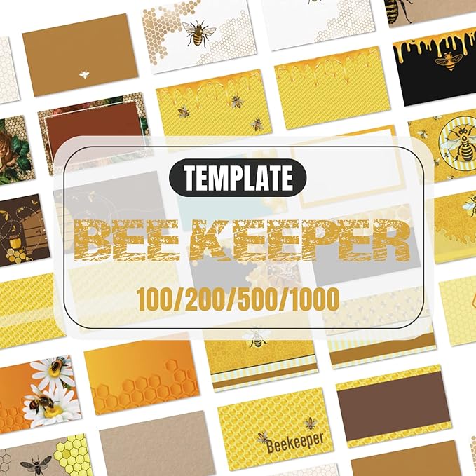 Business Cards Customize with Beekeeper Templates, Custom Business Cards Personalized with Your Logo, 3.5"X 2" 300gsm Matte Paper for Small Business