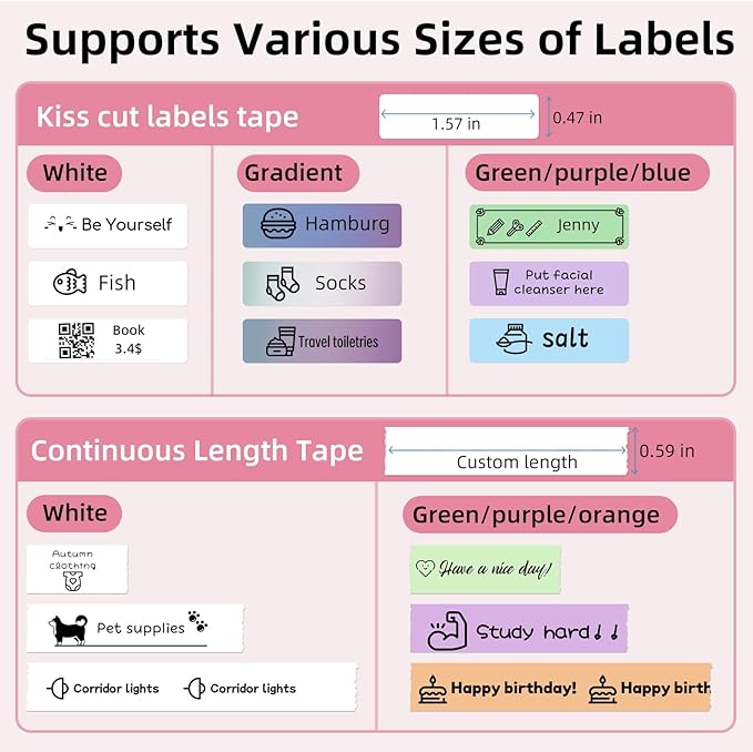 ORGSTA S001 Label Maker Machine with Tape, Portable Bluetooth Label Maker for Home and Office Organization, Thermal Label Printer Mini Printer with 3 Roll Label Tapes - Gradient